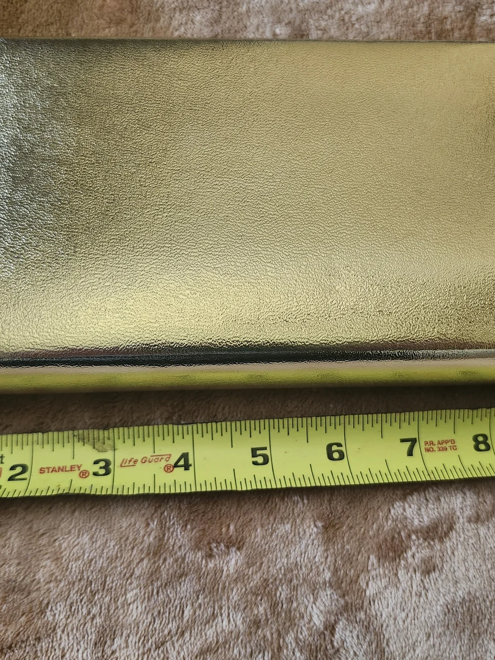 Vintage Gold Metallic Structured Box Clutch Evening Bag Hinged Frame